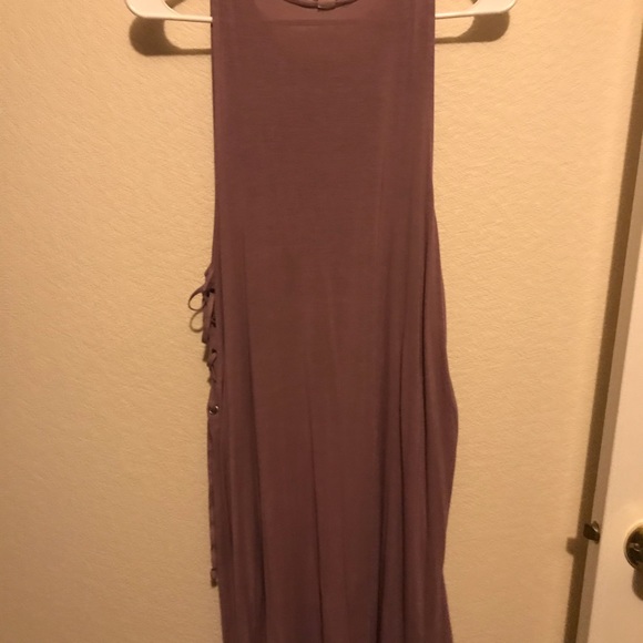 Comfy purple dress pairs cute with jean jacket - Picture 3 of 3